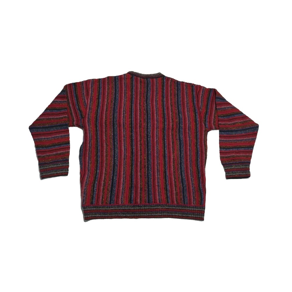 FIUME 3D Knit Thin‎ Sweater Coogie Biggie Style Red Black Size 52 - Picture 2 of 8